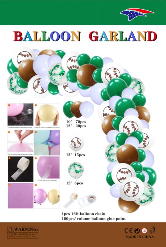 BALLOON GARLAND - BASEBALL STYLE