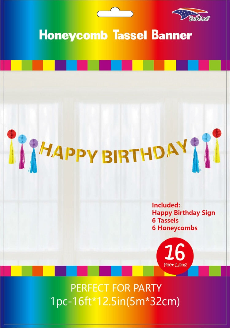 DELUXE MULTICOLOR HAPPY BIRTHDAY BANNER