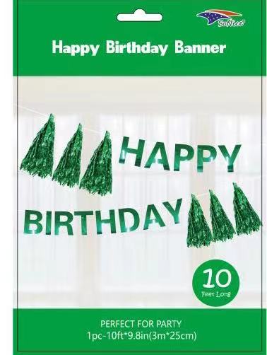 GREEN HAPPY BIRTHDAY BANNER