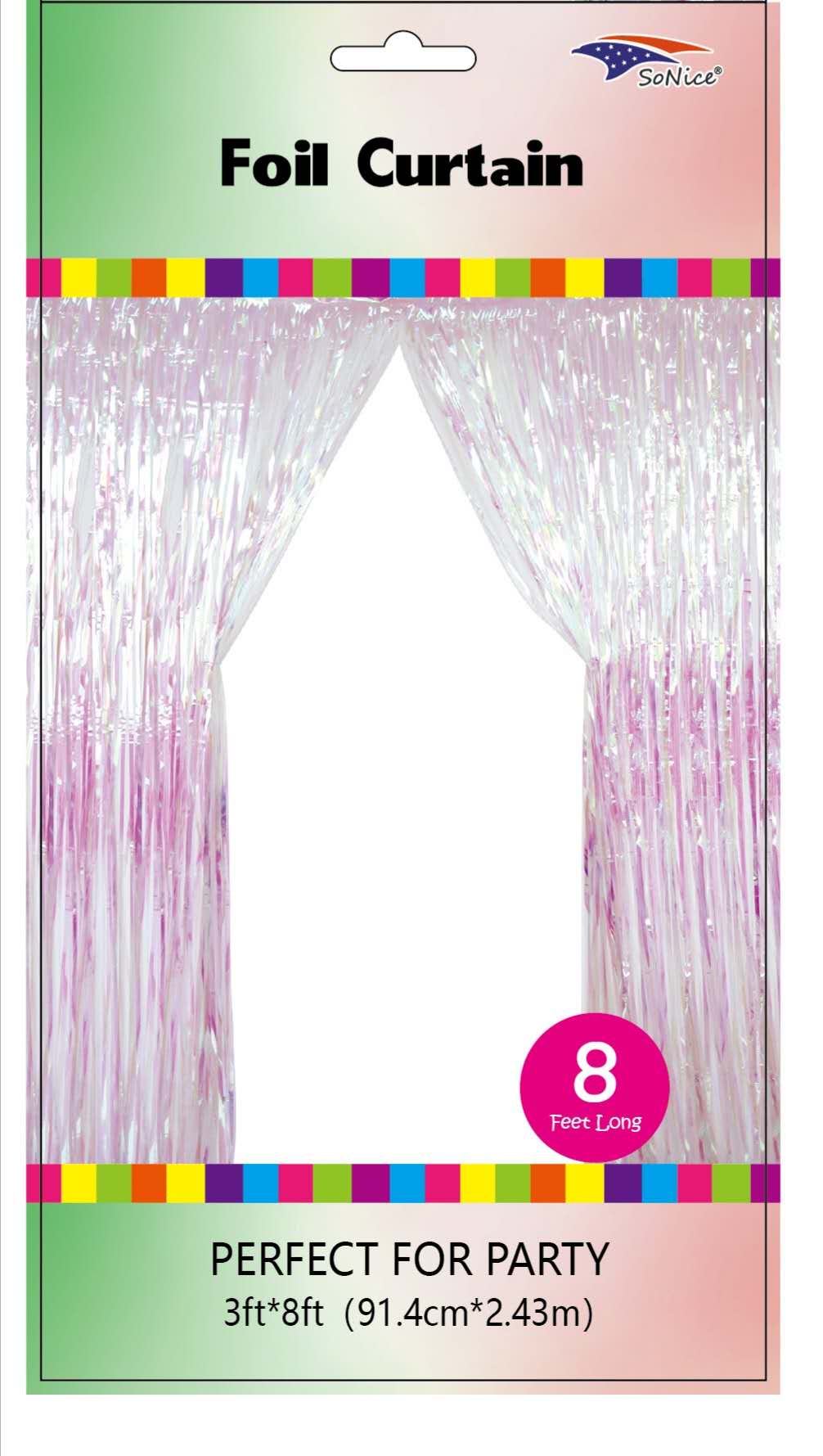 IRIDESCENT METALLIC FRINGE BACKDROP CURTAIN