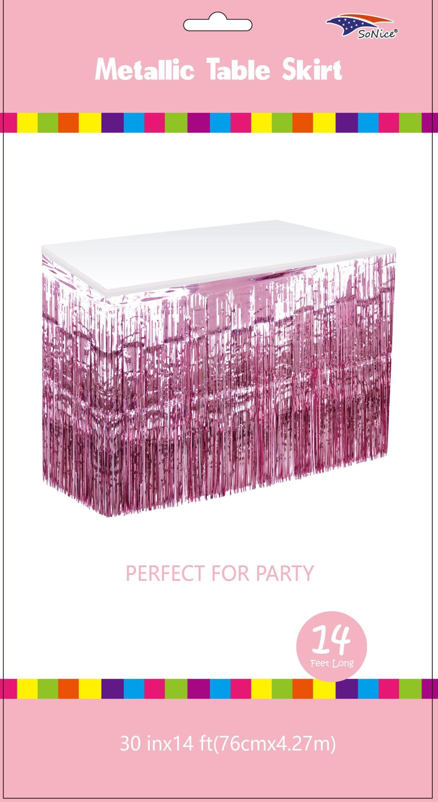 LIGHT PINK METALLIC TABLESKIRT