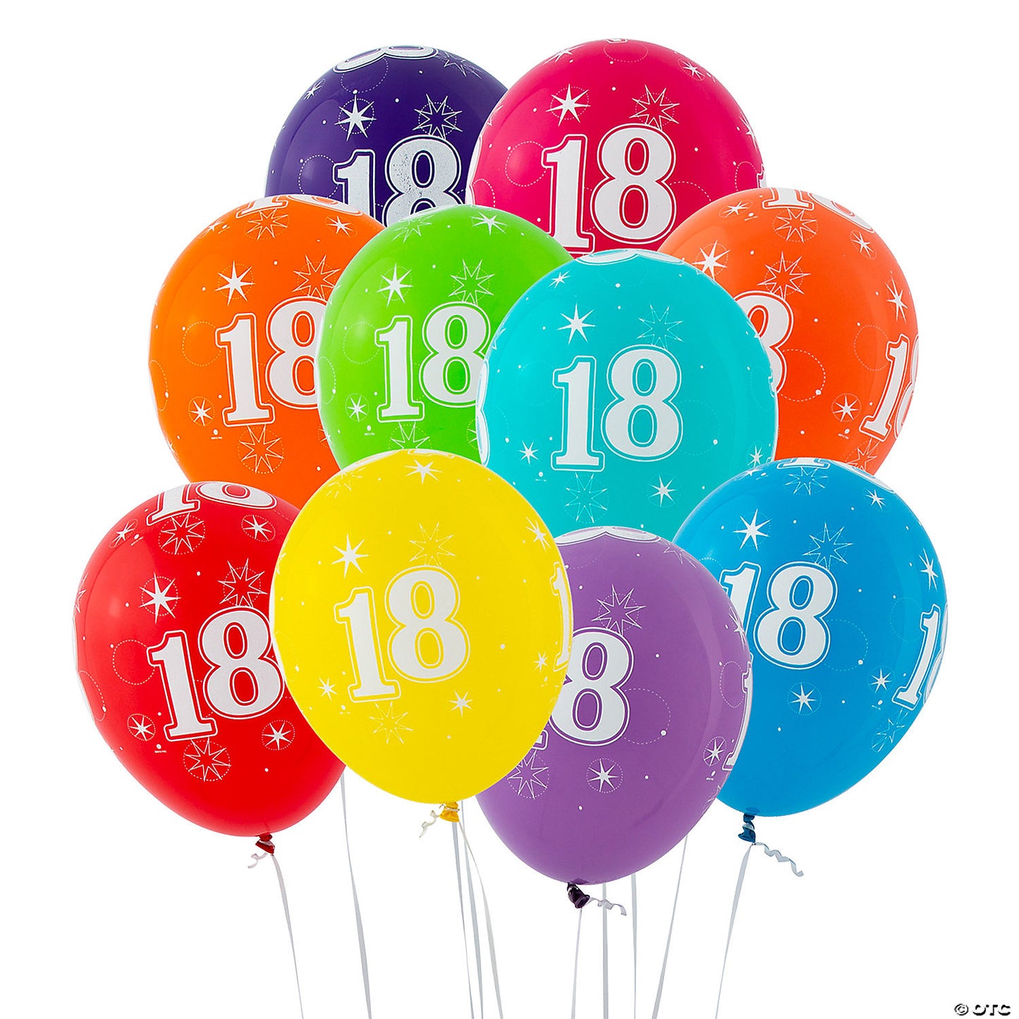 MULTICOLOR 12" LATEX BALLOONS - 18