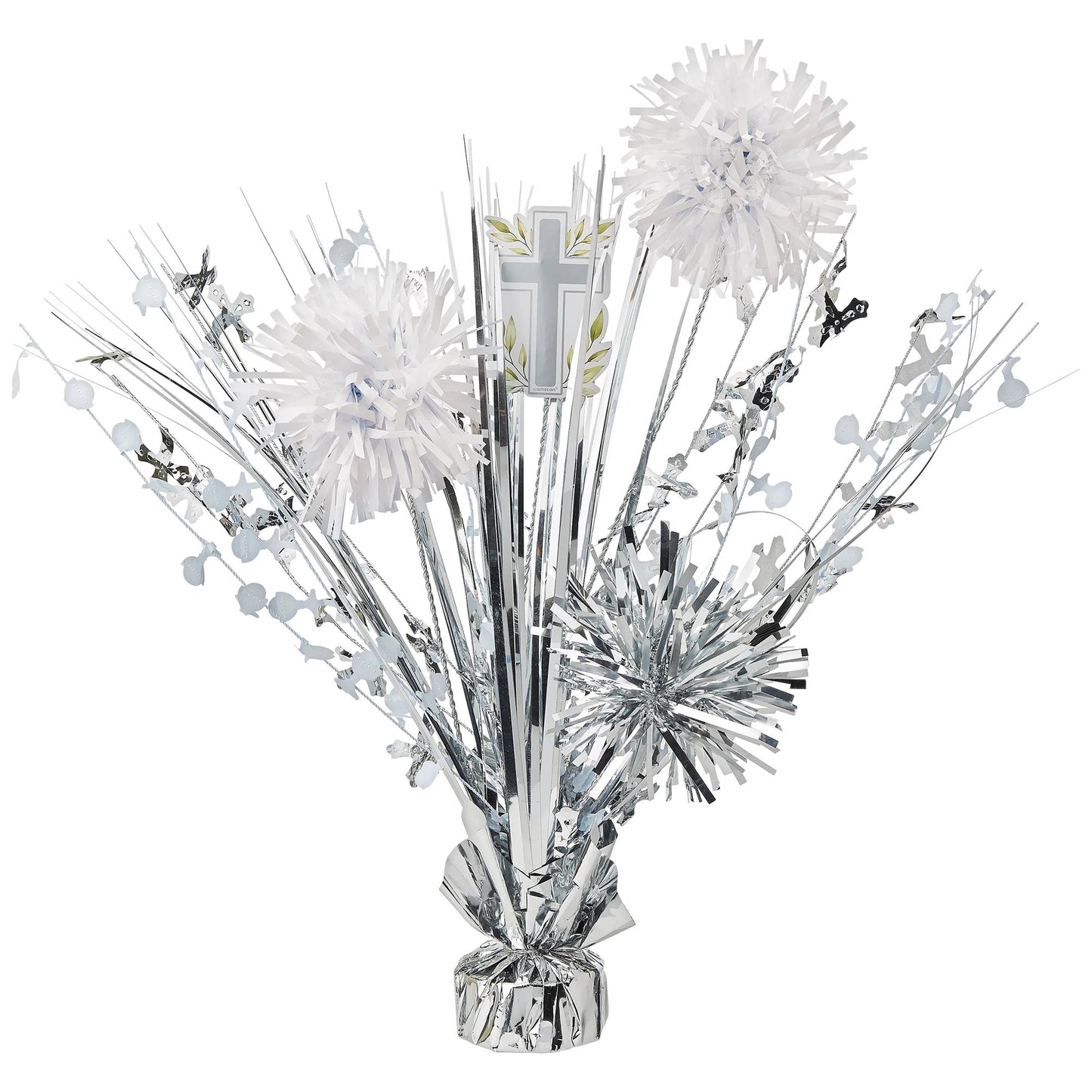 SILVER CROSS CENTERPIECE SPRAY
