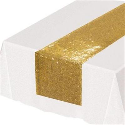 Gold Fabric Sequin Table Runner