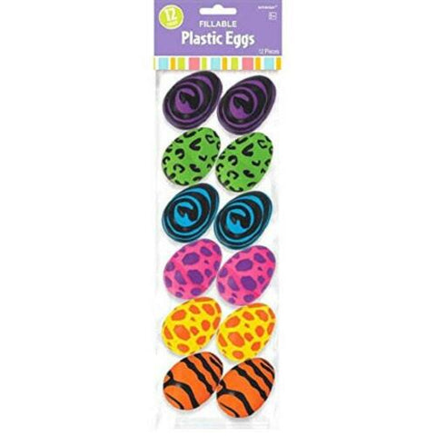 12 COUNT FILLABLE EASTER EGGS ANIMAL PRINT