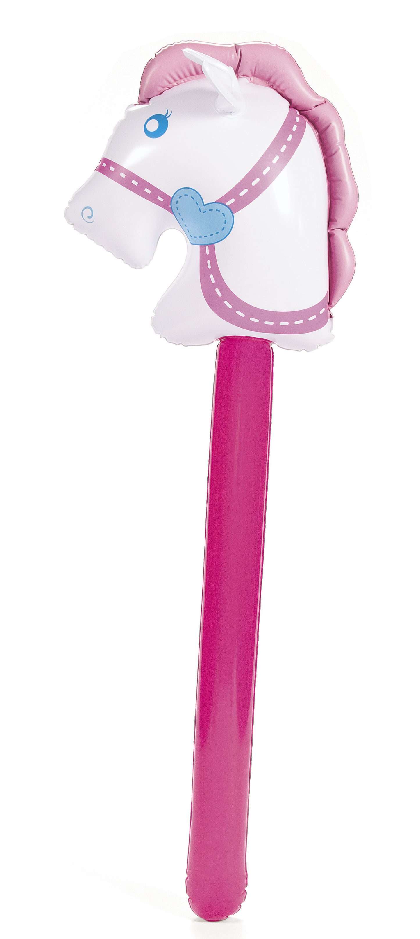 INFLATABLE STICK HORSE WHITE 1PC
