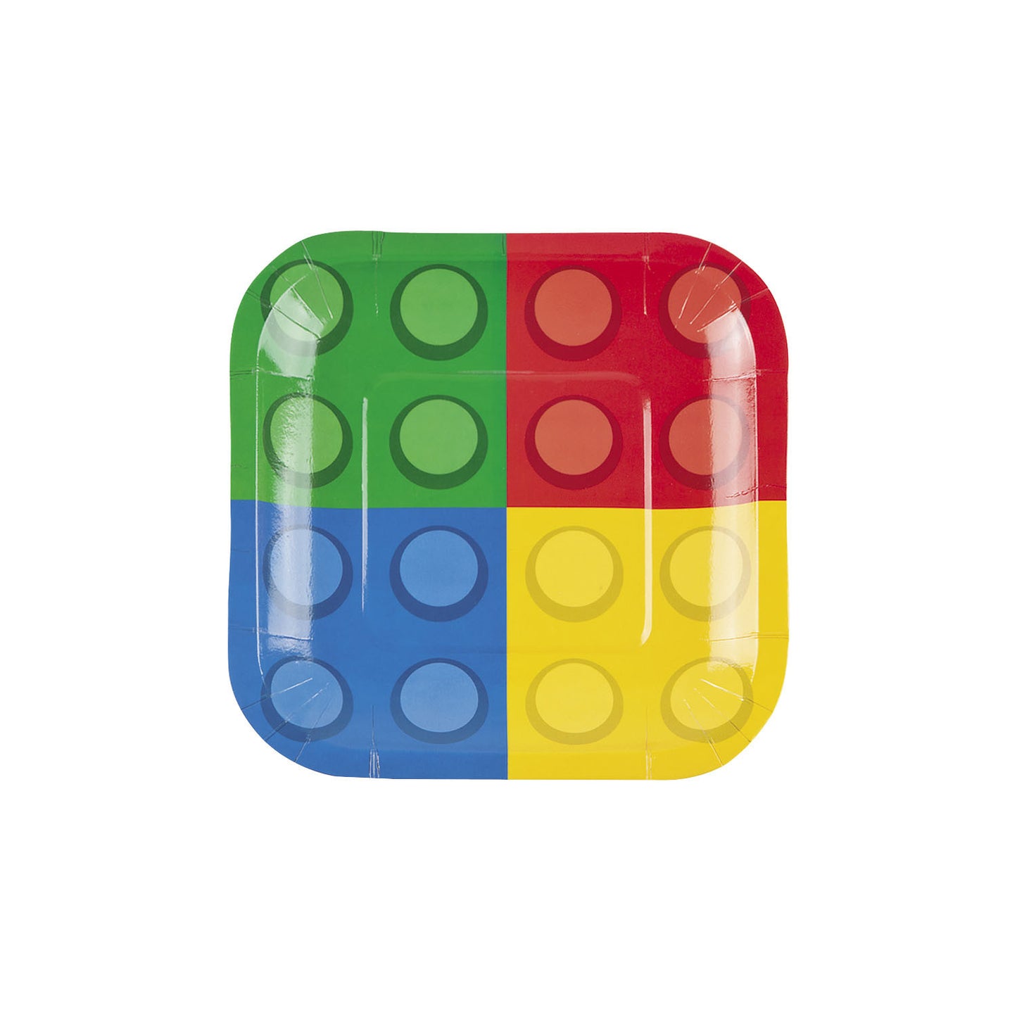 BLOCK PARTY PLATES 7" SQUARE 8PCS/PKG