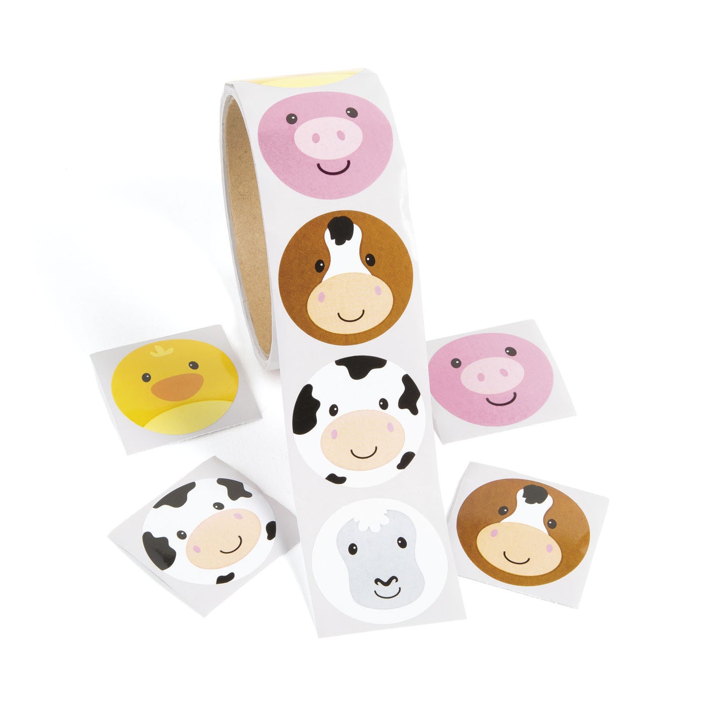 FARM ANIMAL ROLL STICKERS 100PCS/ROLL