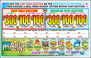 HILLBELLY'S PULL TAB 912 TICKETS