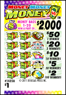 MONEY MONEY MONEY PULL TAB CASH BOARD 3360 TICKETS