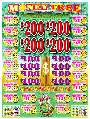 MONEY TREE PULL TAB CASH BOARD 3360 TICKETS