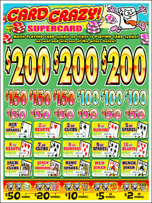 CARD CRAZY PULL TAB 2688 TICKETS