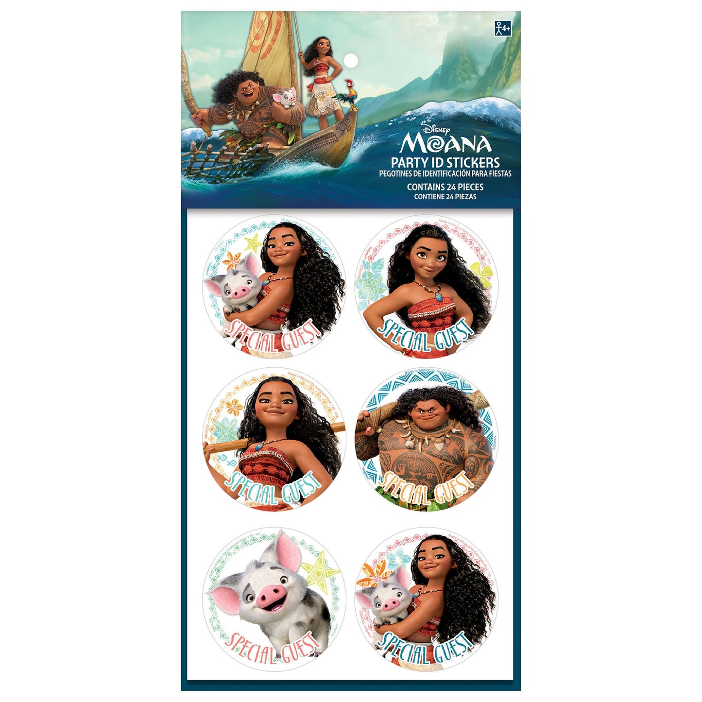 ©Disney Moana Party ID Stickers