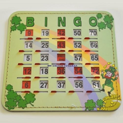 BINGO SLIDE SHUTTER CARD LUCKY SHAMROCK 1PC