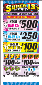 SUPER 13'S PULL TAB 1680 TICKETS