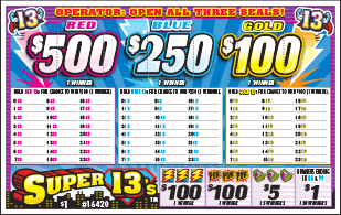 SUPER 13'S PULL TAB 1680 TICKETS