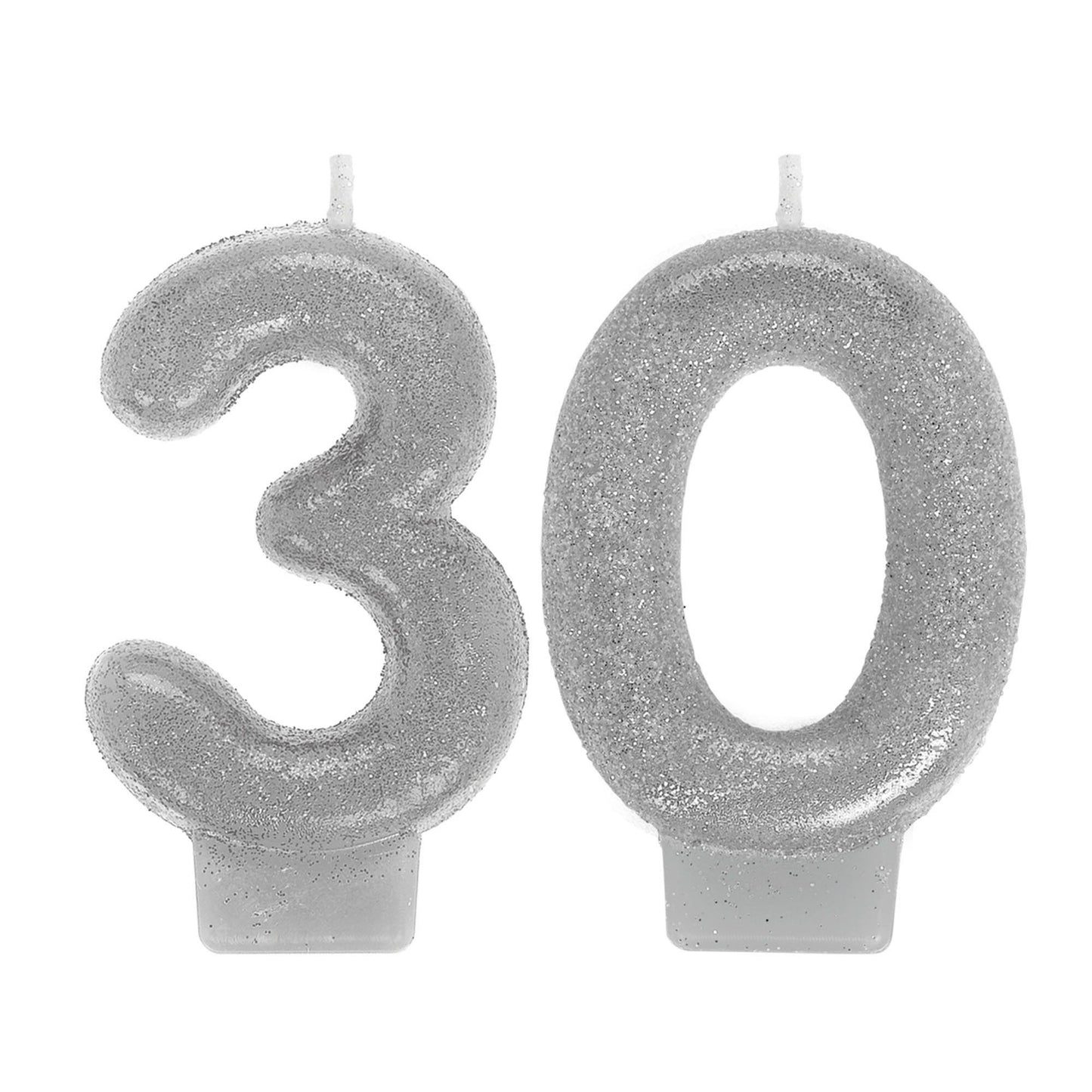 Silver Glitter Candles- 30