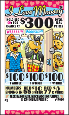 I LOVE MOOSEY PULL TAB 960 TICKETS