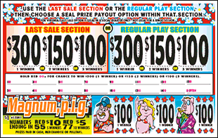 MAGNUM P.I.G. PULL TAB 960 TICKETS