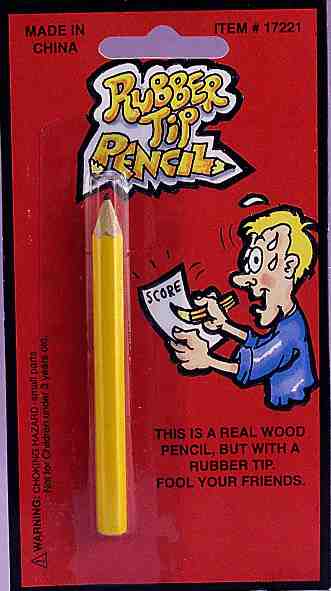 RUBBER TIP PENCIL GAG GIFT