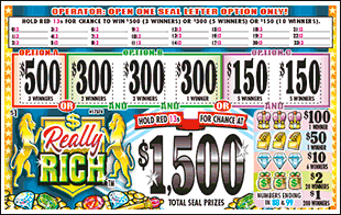 REALLY RICH PULL TAB 2700 TICKETS