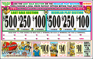 I LOVE MOOSEY PULL TAB 984 TICKETS