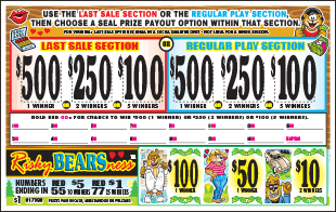 RISKY BEARSNESS PULL TAB 984 TICKETS