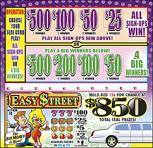 EASY STREET PULL TAB 1485 TICKETS