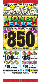 MONEY CLUB PULL TAB 1485 TICKETS
