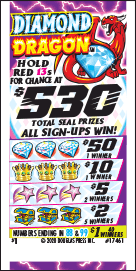 DIAMOND DRAGON PULL TAB 885 TICKETS