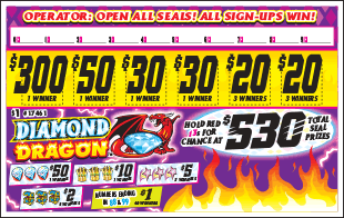 DIAMOND DRAGON PULL TAB 885 TICKETS