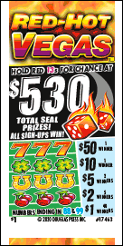 RED HOT VEGAS PULL TAB 885 TICKETS