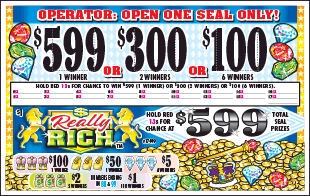 REALLY RICH PULL TAB 1200 TICKETS