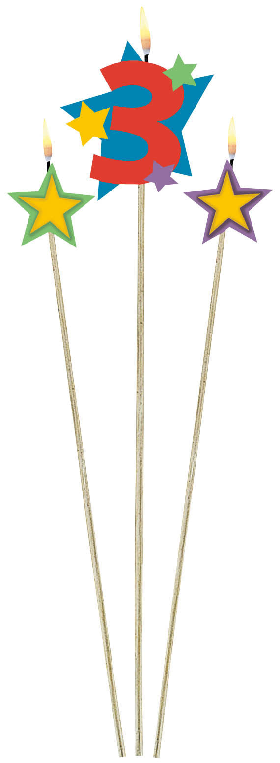 CANDLE - #3 ON A STICK