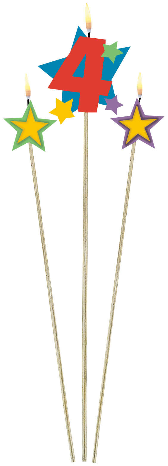 CANDLE - #4 ON A STICK