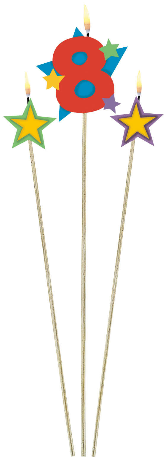 CANDLE - #8 ON A STICK