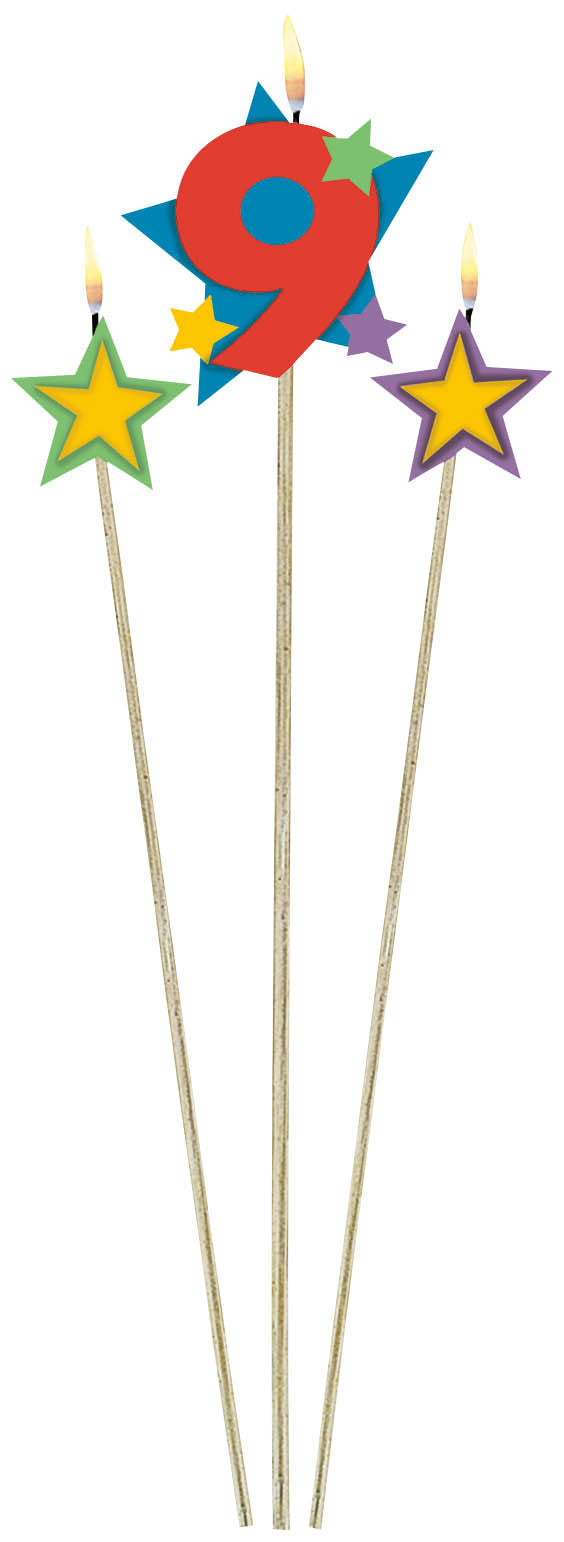 CANDLE - #9 ON A STICK