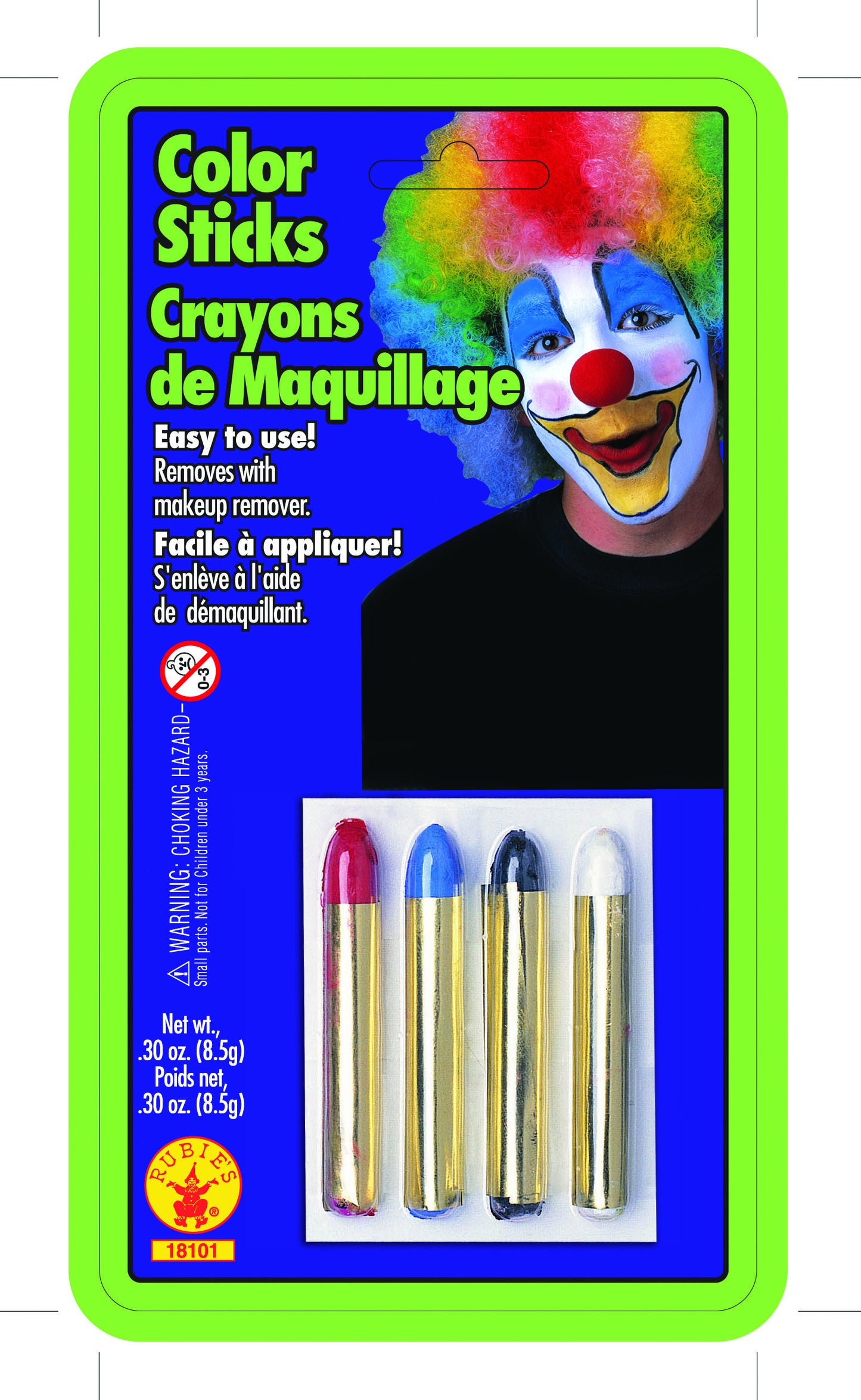 MAKE UP STICK - ASSORTED COLORS 4 CT/PKG