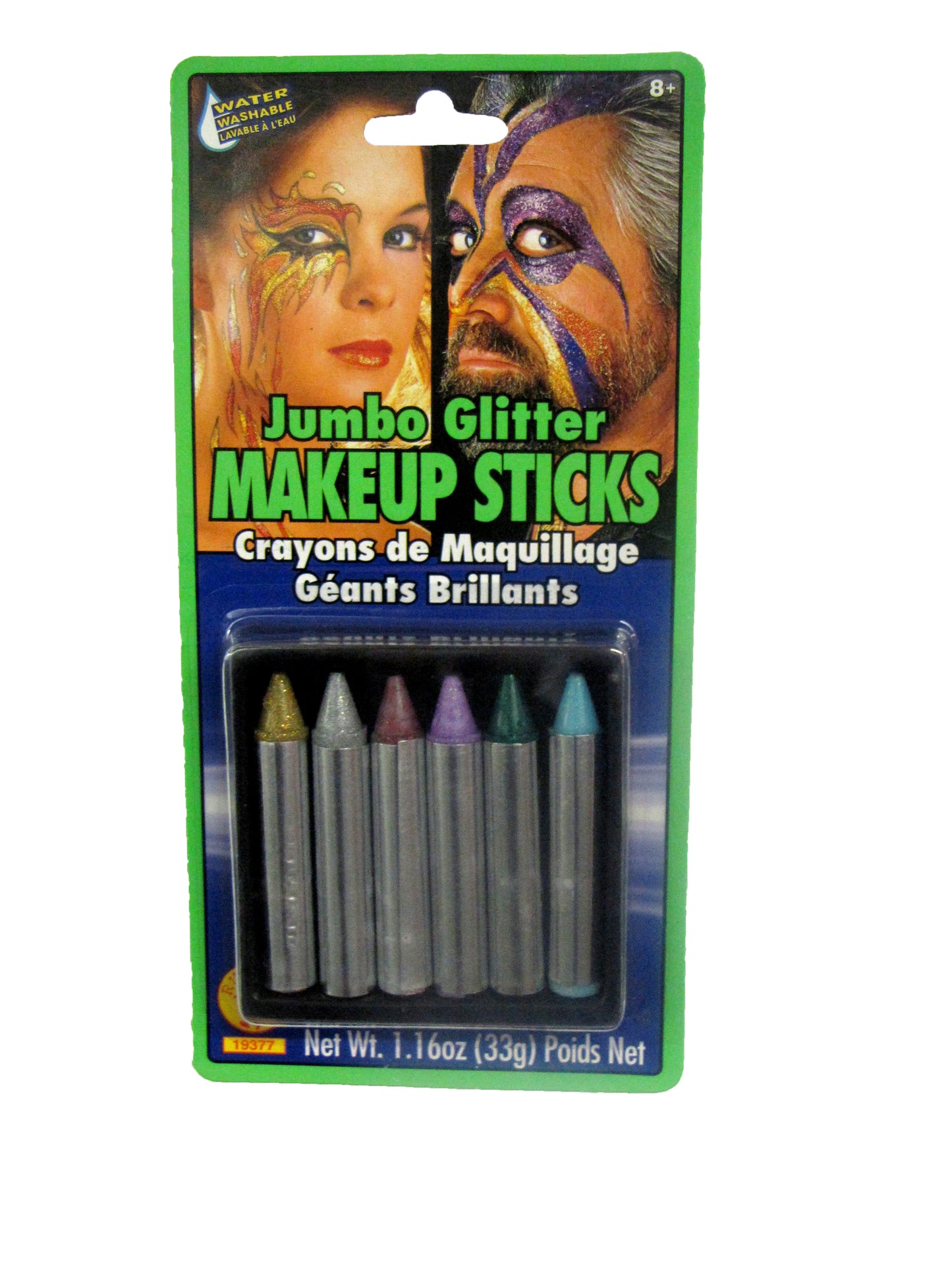MAKE UP STICKS - JUMBO GLITTER 6 CT/PKG