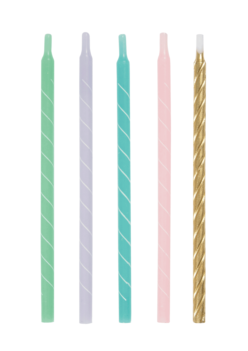 Tall Pastel Spiral Candles