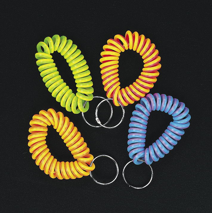 KEYCHAIN - NEON COIL ASST COLORS 12 CT/PKG