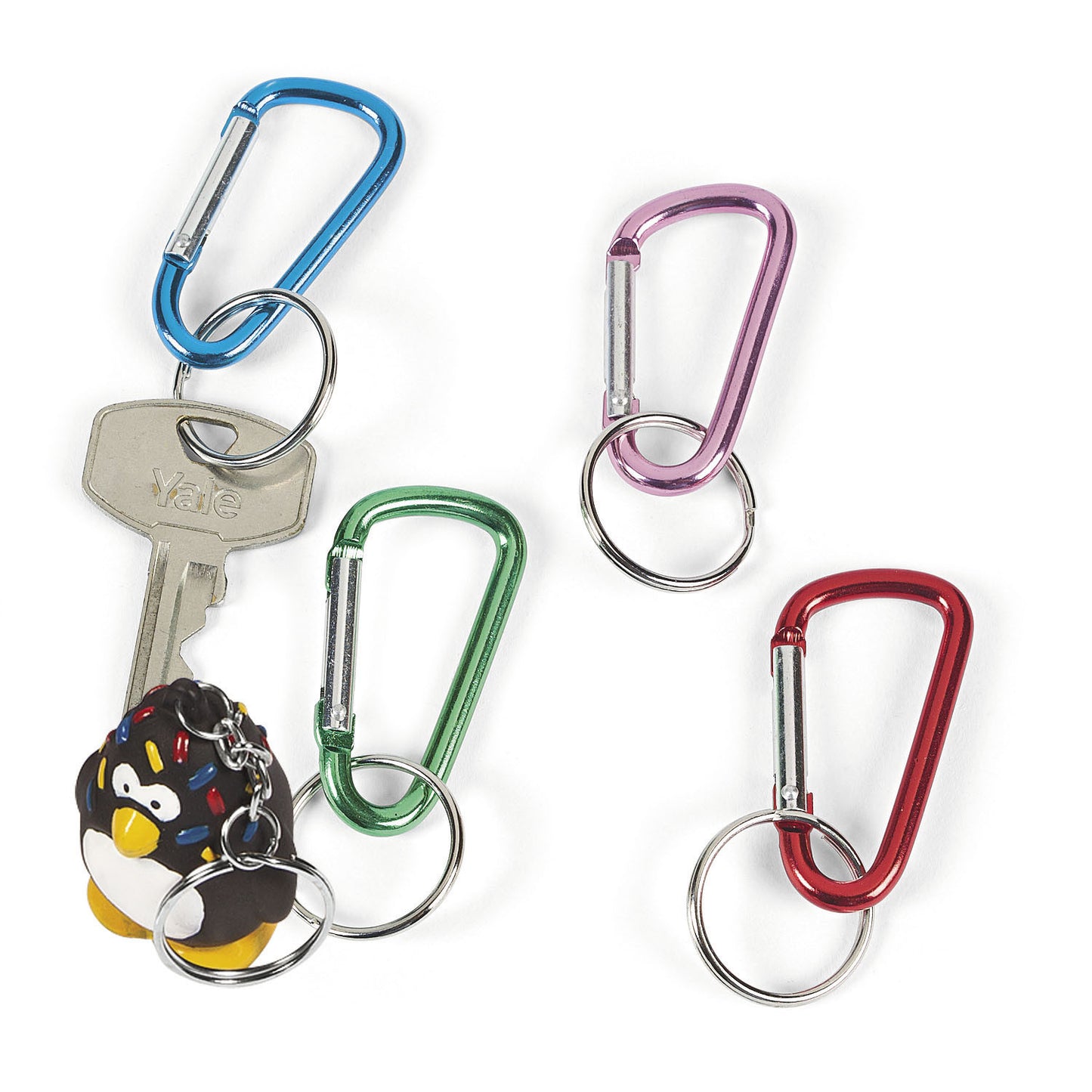KEYCHAIN - METALLIC CLIP ALUMINUM 12 CT/PKG