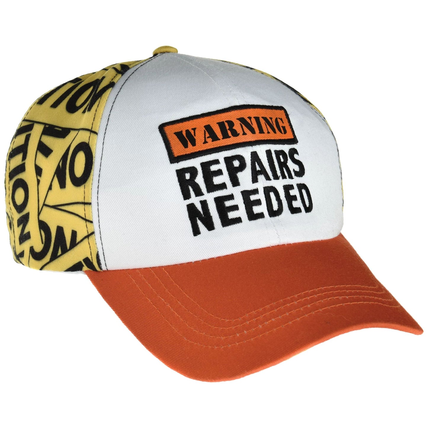 WARNING REPAIRS NEEDED BASEBALL CAP