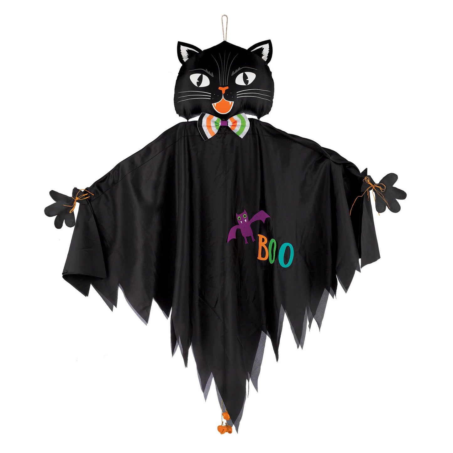 48" HANGING CAT PROP WITH JINGLE BELLS