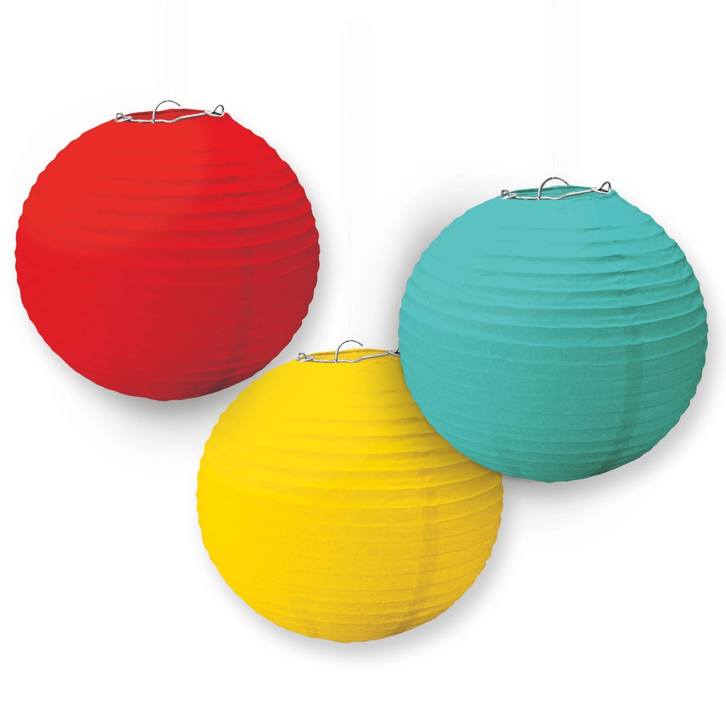 PRIMARY COLOR PAPER LANTERNS 3PC