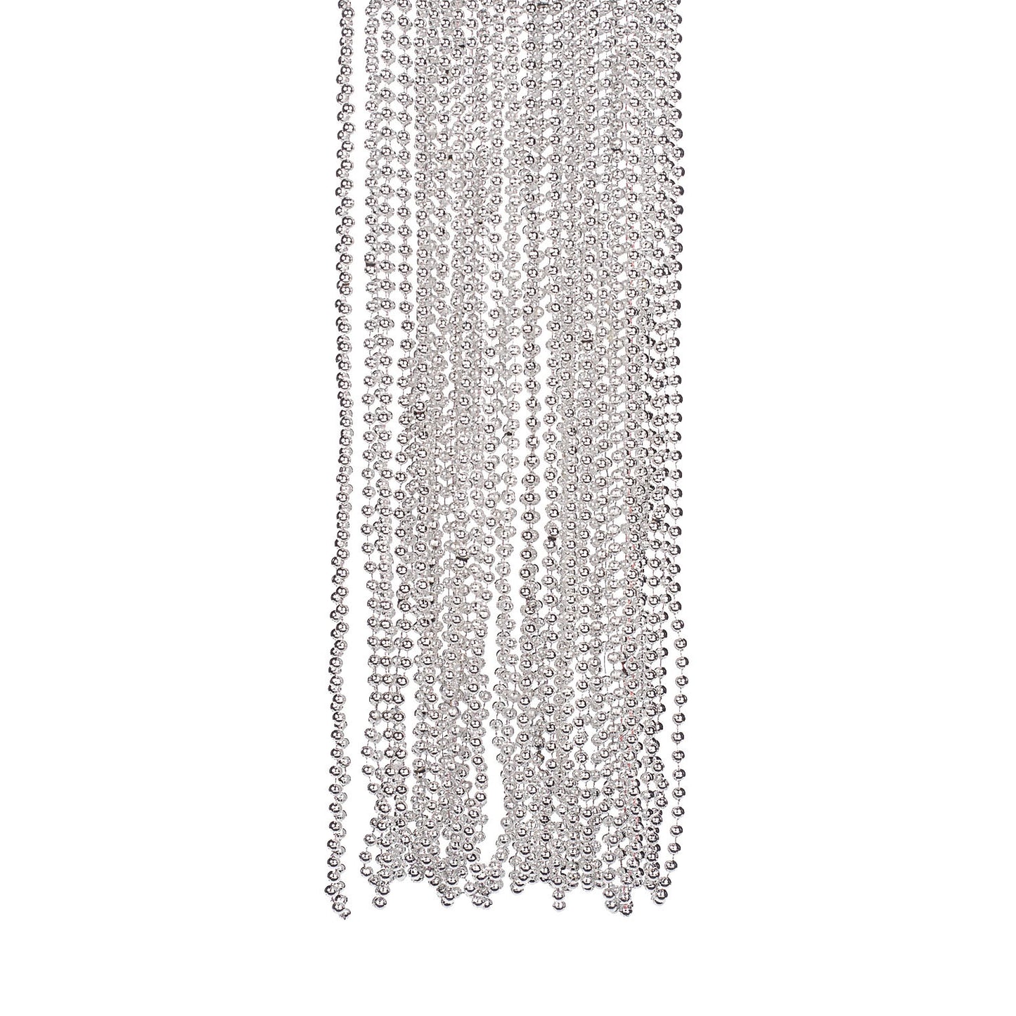 NECKLACE - SILVER METALLIC BEADS 4 DZ/UNIT