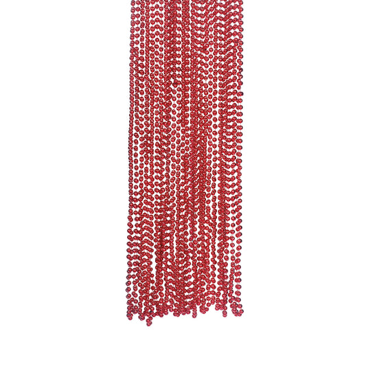 NECKLACE - RED METALLIC  BEADS 4 DZ/UNIT