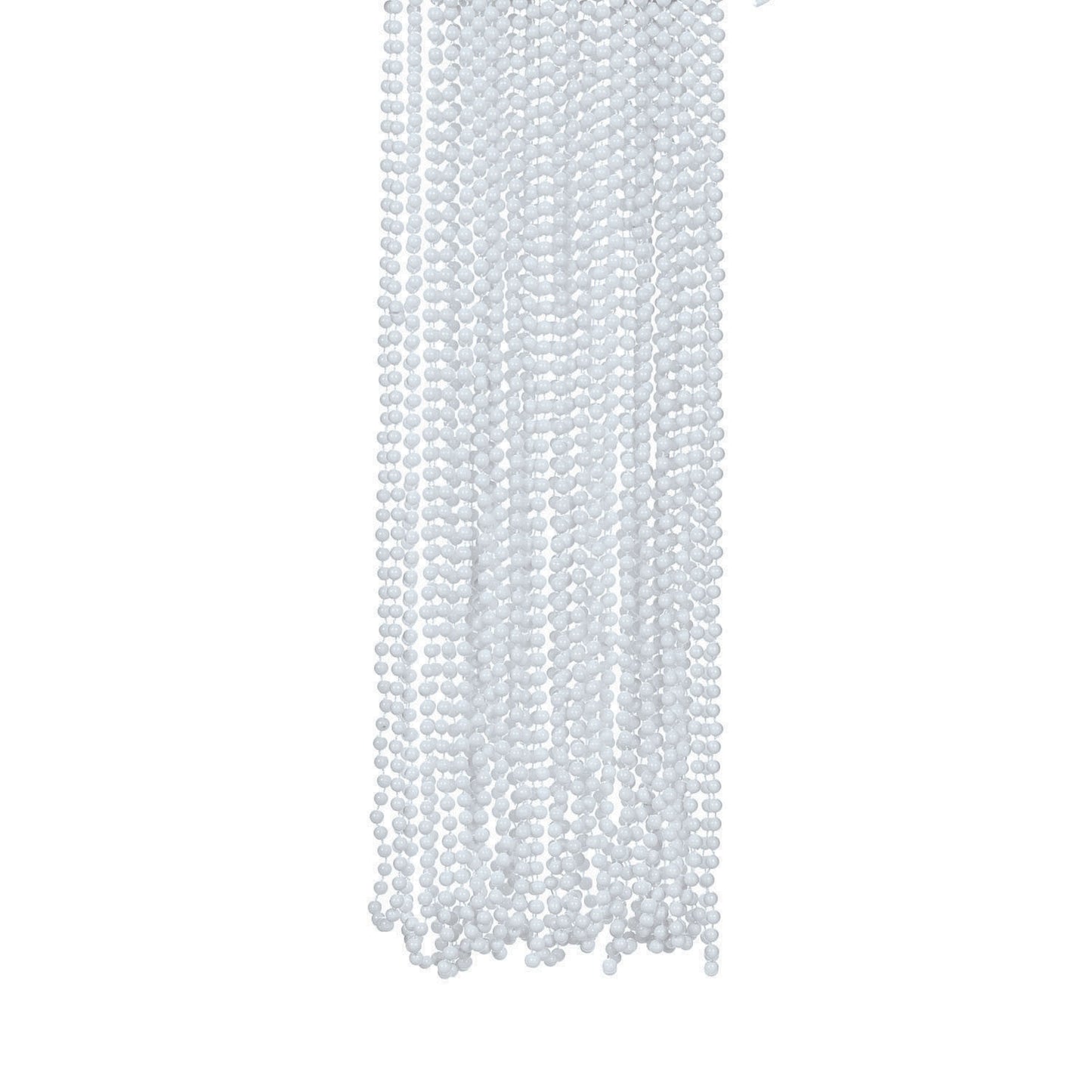 NECKLACE - WHITE METALLIC BEADS 4 DZ/UNIT