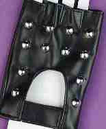 Black Studded Fingerless Gloves