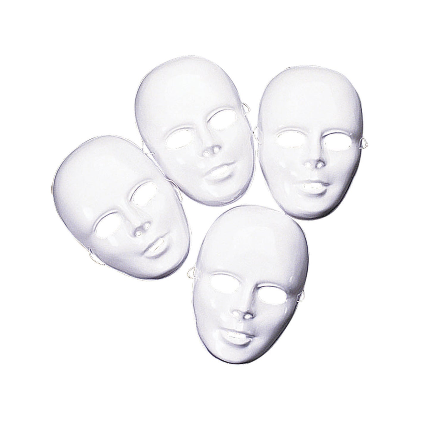 MASK - WHITE FULL PLASTIC 12 PC